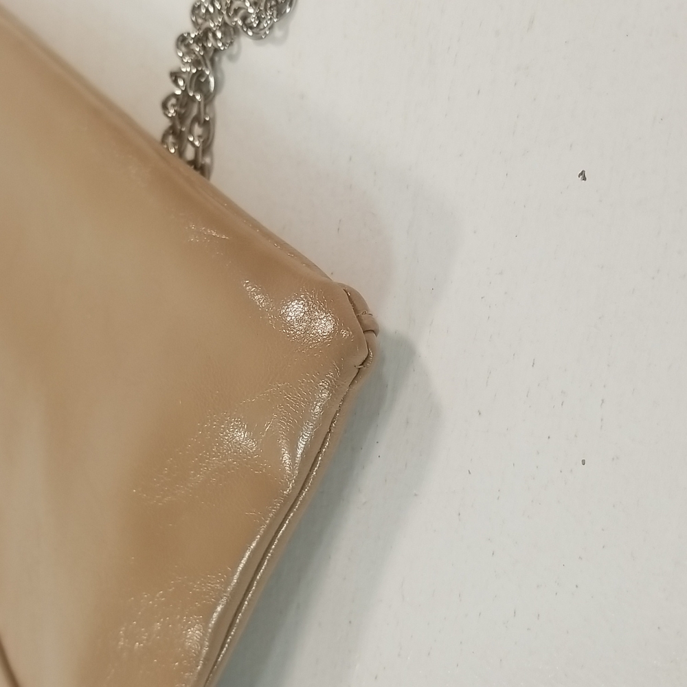 INC Lilly Beige Faux Leather Gold Chain Clutch Shoulder Bag - Picture 8 of 13